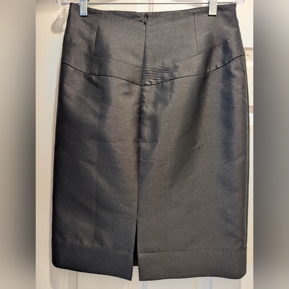 Armani Collezioni Black Pencil Skirt Size 8 silk blend zipper back Made in Italy - Picture 6 of 10
